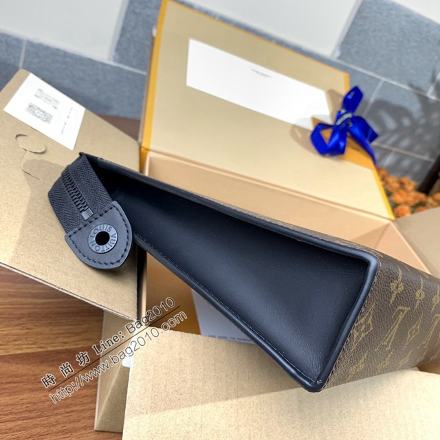 LV專櫃2023新款升級版男士手包 M44466老花 路易威登老花全新中號手袋手拿包 dn1044
